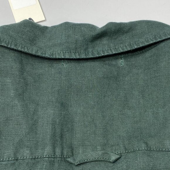 Alex Mill Men’s Camp Shirt Size L Pine Grove Green Linen Button-Down - Picture 10 of 10